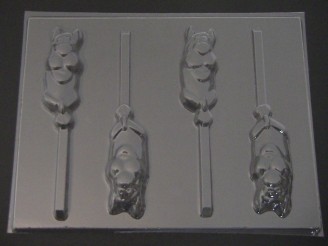 176sp Scrubby Dog Face Chocolate or Hard Candy Lollipop Mold